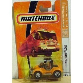Matchbox Tractor Plow Orange Highway Maintenance #74 by Matchbox