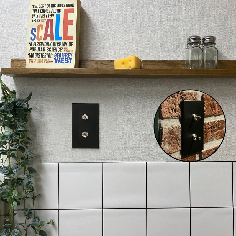 Aruastudio Retro Interior Light Switch ON-Off Set, Switch Panel, Toggle