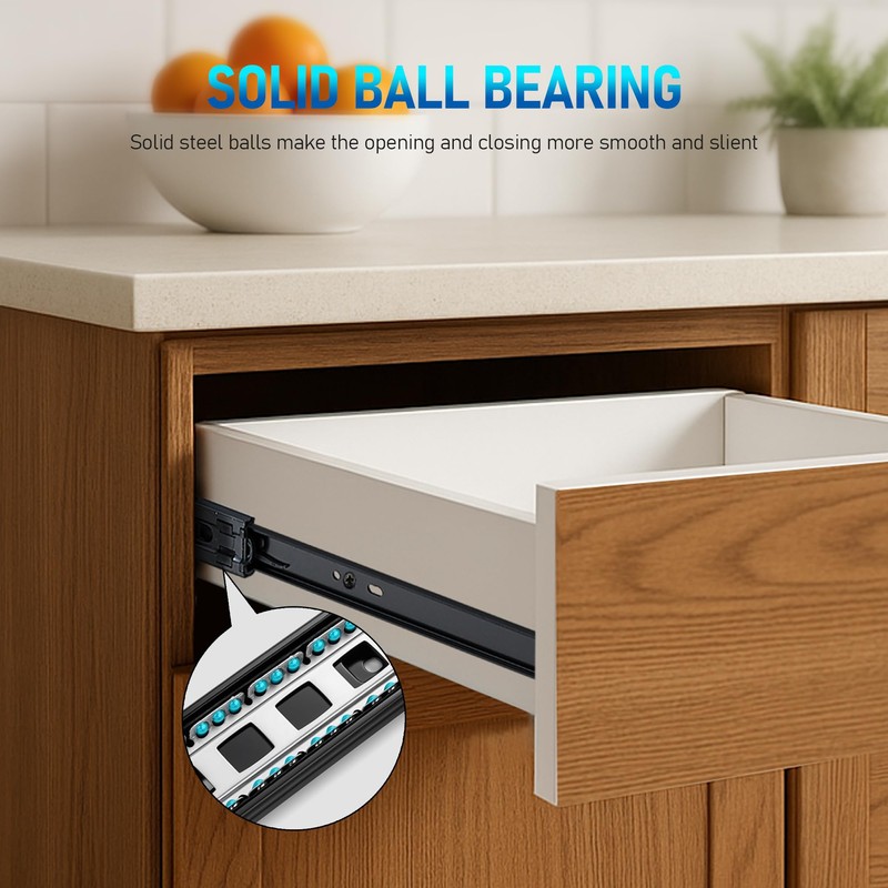 Soft Close Drawer Slides 20 Inch, Full Extension Ball Bearing