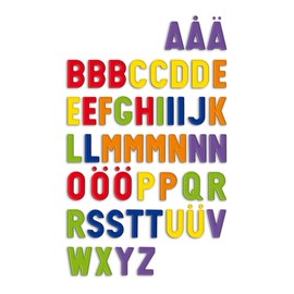 Quercetti Refill 48 Letters, Lettere Magnetiche per Bambini 4+ anni, Giochi Educativi, Giochi Magnetici per Bambini Colorati Ideale per Lavagna Magnetica, Made in Italy