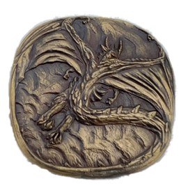 Cryptic Creative Gold Dragon Decision Coin D2 Heads-Tails - Yes-No RPG LARP