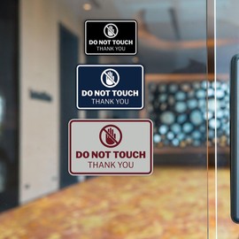 Signs ByLITA Classic Framed Do Not Touch Thank You Sign (Brushed Gold) - Small