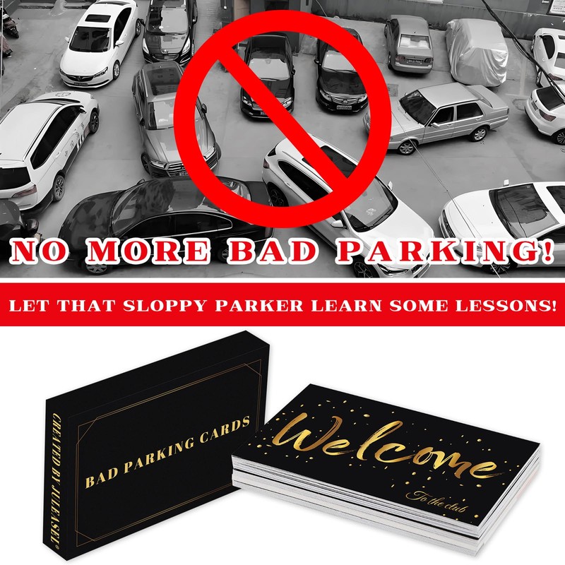 JULEASEL Funny Bad Parking Cards, 50 Cards with 5 Designs