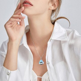 Penguin Necklace Sterling Silver Moonstone Penguin Jewelry Gifts for Penguin Lovers