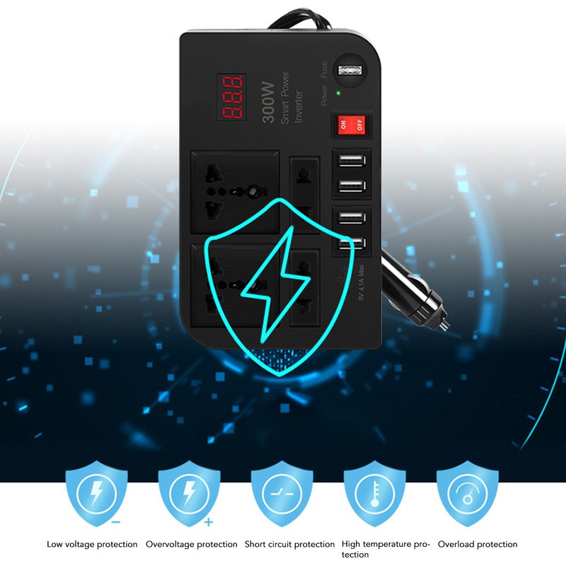 DC12V to AC220V LCD Modified Sine Wave Inverter Car Multifunctional
