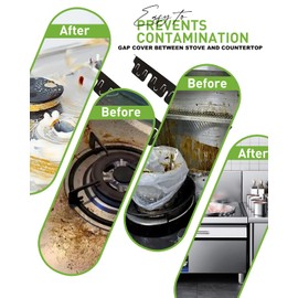 2-Pack Stainless Steel Stove Gap Covers – Adjustable Stove Gap Filler & Range Trim Kit, Heat Resistant Stove Gap Guards, Easy to Clean, Retractable Length 13.8’’ to 27.5’’