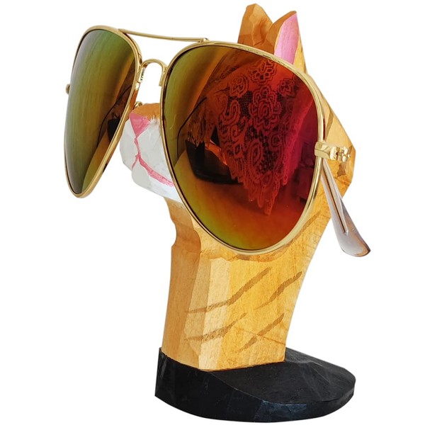 TXXMA Wood Eyeglass Stand Handmade Carved Spectacle Holder Sunglass Holder