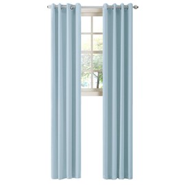 LA PALMA Thermal Insulated Blackout Darkening Grommet Living Room Curtains Window Drapes for Bedroom Pack of 2 Panels