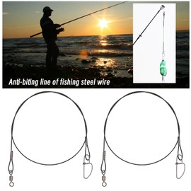 VGOL 30PCS Fishing Wire Leaders 45kg/100lb 50cm/19inch Stainless Steel Anti-Bite Fishing Lure Wire Leader Rigs with Swivels and Snaps for Outdoor Fishing