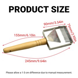 AIMALL Stainless Steel Honey Uncapping Fork with Wooden Handle Beekeeping Tool 17 Tines Honeycomb Scraper for Bee Extraction 9.64in Long 3.54in Wide Head