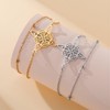 TEAMER Adjustable Witches Knot Bracelet Stainless Steel Dainty Double Layer