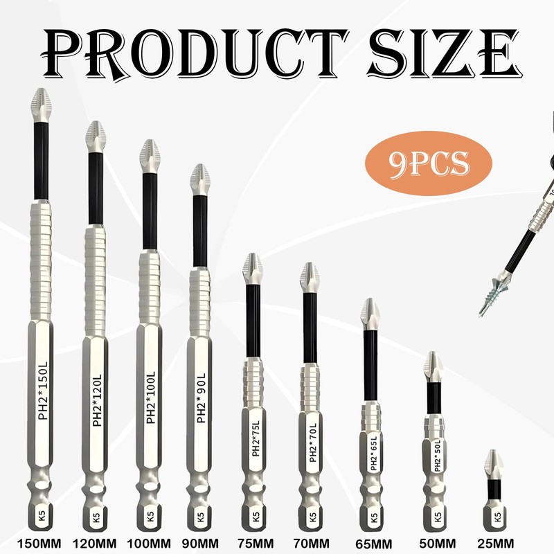 9PCS High Magnetic Screwdriver Drill Bit Set,High Magnetic Drill Bit