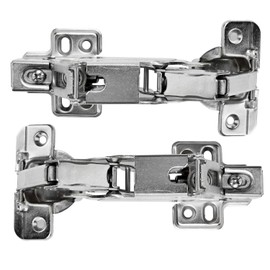 TamBee 175 Degree Hinges Frameless Cabinet Kitchen Doors Hinges Hydraulic Adjustable Mounting Hinges Soft Closing Nickel-Plated Steel Buffer Dampers for Wardrobe,2 Pairs (Full Overlay)