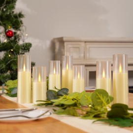 Homemory Ivory Flameless LED Candles with Remote Control & Timer, Battery Operated, Modern Design, Set of 7 for Home Decor, Wedding, or Events