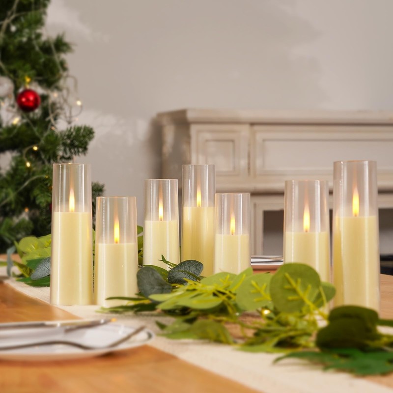 Homemory Ivory Flameless LED Candles with Remote Control & Timer,