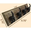 Lulu Decor, Cast Iron Dog Tail Hooks 4 Hooks on