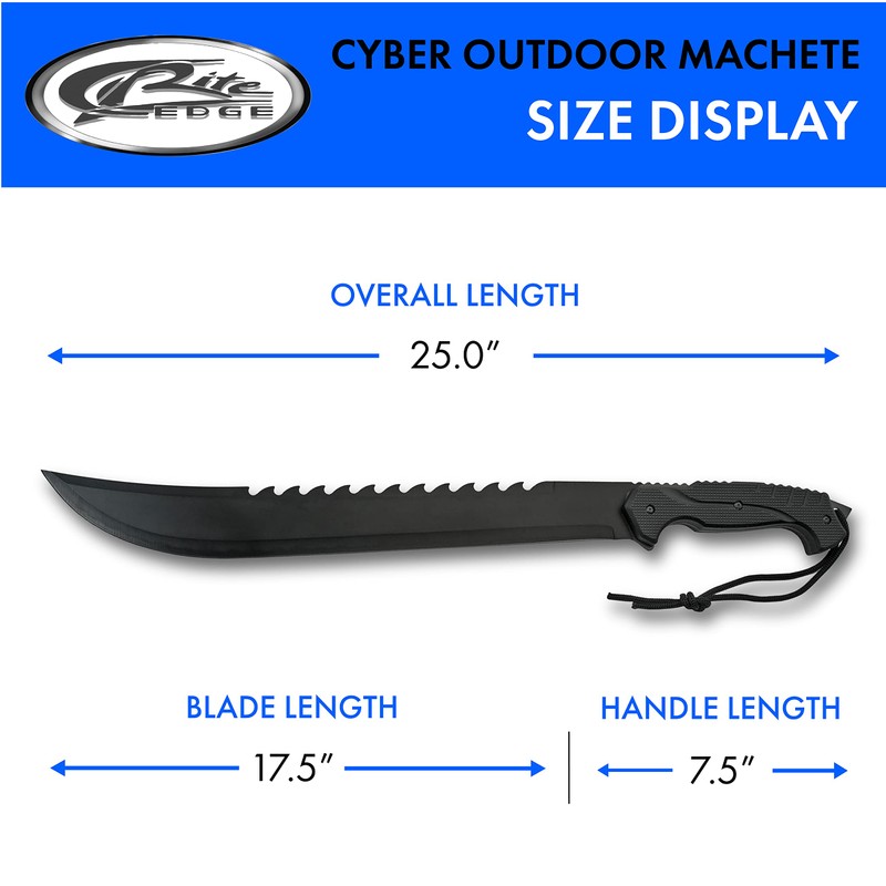 Szco Supplies 25" Full-Tang Saw Back Machete with Nylon Sheath