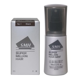 Super Million Hair 1.1 oz (30 g) Approx. 75 Doses (Black, 3.4 fl oz (100 ml) Set of 2