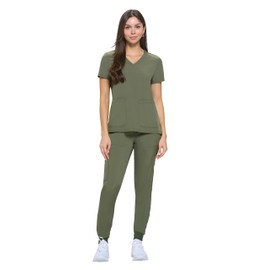 Natural Uniforms - Conjunto de exfoliantes para mujer, Verde oliva, Medium