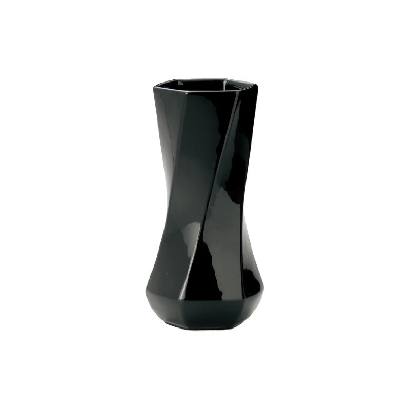 GREEN HOUSE Monochrome Flower Vase, Black, 4.7 x 4.7 x