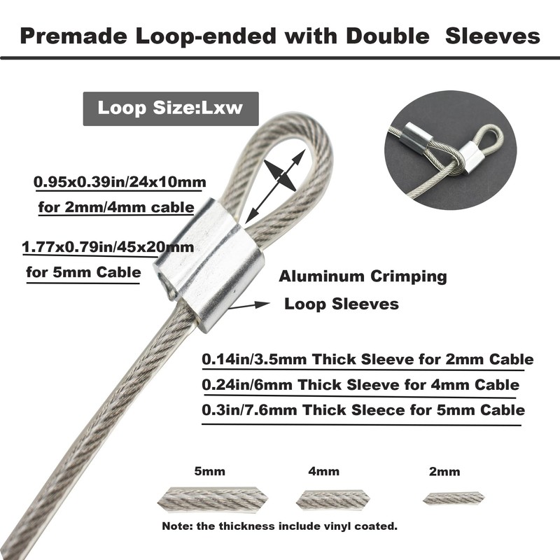 Floyutin 10 Pcs 2mm Wire 12 inch Vinyl Coated Stainless