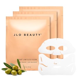 JLO BEAUTY Mascarilla facial hidratante de hoja de 2 piezas con suero brillante, ayuda a iluminar, suavizar y refrescar la piel, hidratar el cuidado p