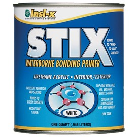Insl-X SXA-110 Stix Waterborne Bonding Primer Acrylic Interior/Exterior Glossy, 1 Quart (White)