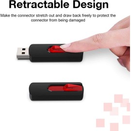 RAOYI 5Pack 64GB USB Flash Drive USB Stick USB 2.0 Memory Stick Slide Retractable Thumb Drive 64G USB Drive USB Key for Data Storage (Black Red Blue Green Purple)