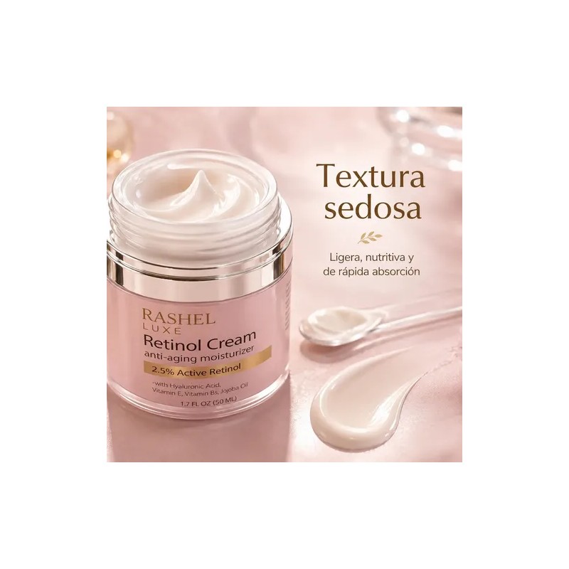 Crema Retinol, 2.5, Vitamina E Y B5, Aceite Jojoba, Arrugas