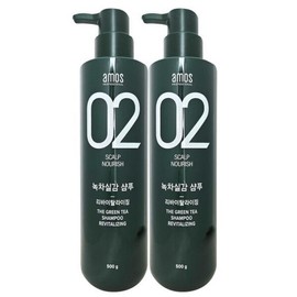 Amos Green Tea Real Revitalizing Refreshing Type Oily Shampoo 500g x 2 - Amos Green Tea Real Revitalizing / 아모스 녹차실감 리바이탈라이징 산뜻한 타입 지성 샴푸 500g 2개 - 아모스 녹차실감 리바