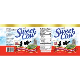 Jans Sweet Cow Evaporated Filled Milk, 12 oz (Pack of 2)