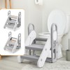 Foldable Toddler Step Stool for Kids, Adjustable 3 Steps Stool