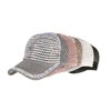 Women Men Studded Rhinestone Crystals Adjustable Ponytail Mesh Baseball Cap