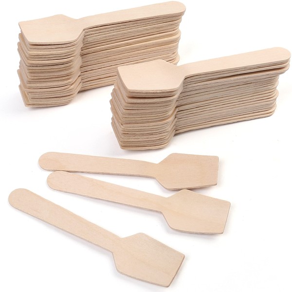 LotFancy Mini Wooden Spoons, 120Pcs 3.75" Disposable Tasting Sampling Spoons with Concave Tip, Biodegradable and Compostable