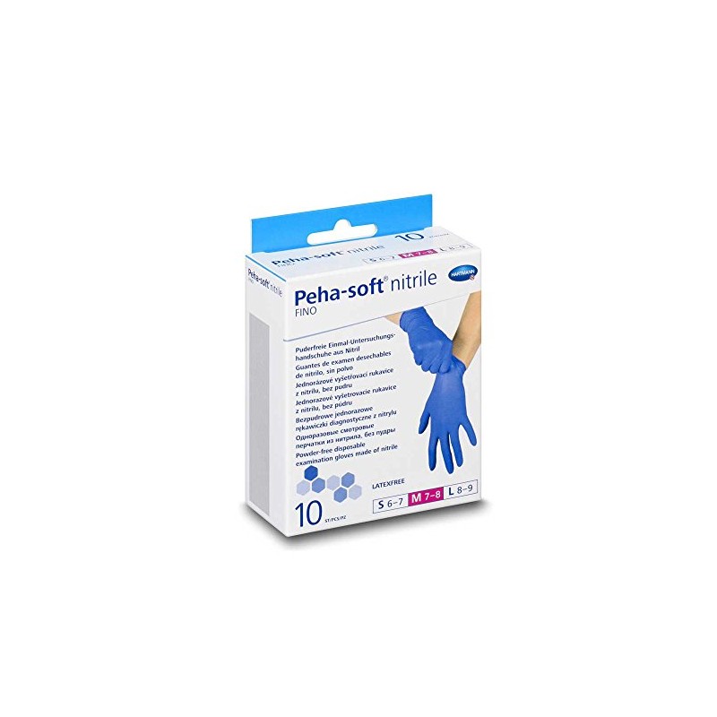 Hartmann Peha-Soft Nitrile Fino Disposable Gloves, Pack of 10, Large