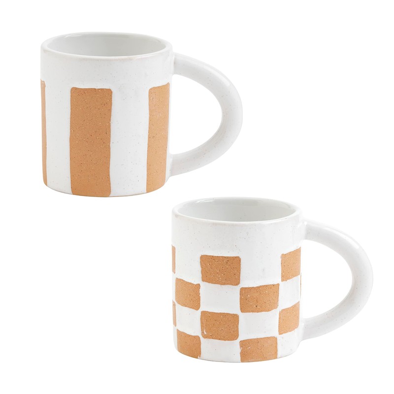 Mud Pie Stripe Terracotta Mug