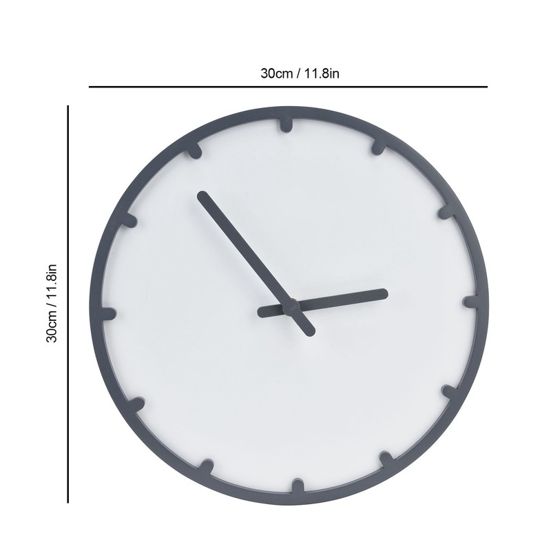 Wooden Wall Clock Silent Non Ticking Round Clock with Hook