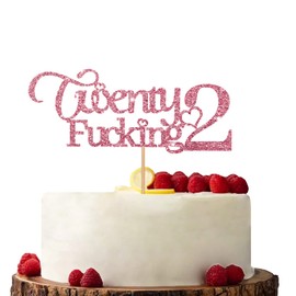 Decoración para tarta de 22 años de edad, color oro rosa, decoración para tartas de cumpleaños o aniversario