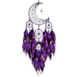 Large Purple Dream Catchers,Moon and Stars Decor,Dream Catcher for Girls