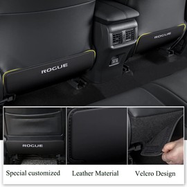 XITER 2Pcs Leather Car Seat Back Protectors Kids Kick Mats Waterproof Backseat Covers for Nissan Rogue 2014-2026 Interior Accessories(Black)