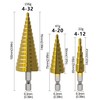 3PCS HSS Step Bits, High Speed Steel Step Drill Bits