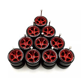 Shop164 5x PACK Red Elect Advan V2 11mm For HW 83 Silverado Wheels Lettered Rubber Tires