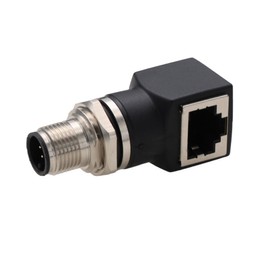 HangTon M12 auf RJ45 Netzwerkadapter, 8 pin A-Code Stecker für Ethernet Switch Industrielle Maschinensteuerung Automation Sensor Encoder, CAT5e CAT6 1Gbps Geschwindigkeit, Wasserdicht