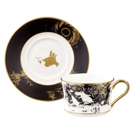 Noritake TG93686/N-090L Noritake Cup & Saucer (COFFEE & TEA) 245cc Moomin Valley Comet 1 Guest Black Bone China