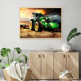 JFYHAB Diamond Painting Kits for Adults, 5D DIY Car Round Full Drill Diamond Dots Paintings Diamond Painting Truck Gem Art Craft for Home Wall Decor Diamond Art 12x16inch