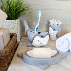 Borders Unlimited Fish 'N Sharks White Toothbrush Holder, Multi