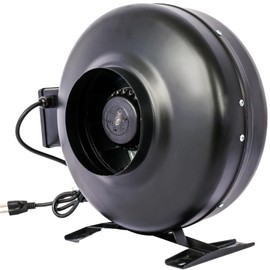 espidoo 6-Inch 412 CFM Inline Duct Fan: High-Performance Ventilation Blower with 2500 RPM - Steel Construction for Hydroponics & Basements - Quiet 52dB Air Circulation for Grow Tents & Kitchens