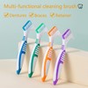 Octuitey Denture Brush 4Pcs Denture Toothbrushes，Denture Cleaning Care Cleaning Brush