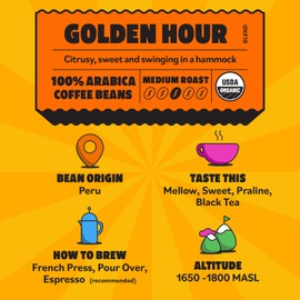 Top of the Mornin’ Whole Bean Coffee by JackSepticEye, Ethically Sourced Organic Specialty Grade Coffee with hints of Praline and Black Tea (12 Ounce, Golden Hour)