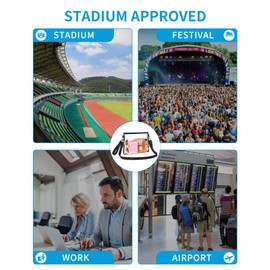 Bagenius Bagenius Clear Purse Stadium Approved for Women, Transparent Clear Bag with Removable Straps for Work Festival Sporting Events and Concert - Black